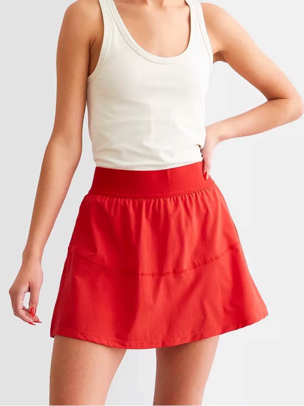 Mono B Swoop Active Tennis Golf Red Skort with Pockets Size Medium